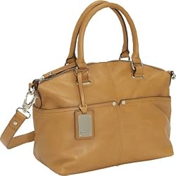 Tignanello Polished Pockets Convertible Satchel,Cognac,one size