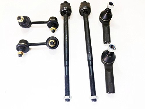 6 Piece Kit Inner & Outer Tie Rods and Front Sway Bar Ends