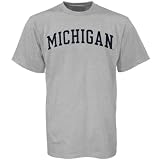 Michigan Wolverines Ash Horizontal Arch Logo T-shirt