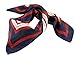 Allegra K Lady Dark Blue Red White Stripe Print Kerchief Square Neck Scarf Wrap