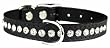 Omni Pet No.6087BK12 Signature Leather Jewel Studded Black Dog Collar 12in x 0.5in width