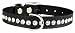 Omni Pet No.6087BK12 Signature Leather Jewel Studded Black Dog Collar 12in x 0.5in width