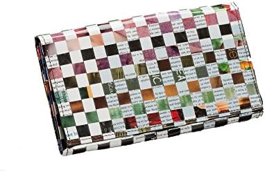 Torrain Recycled Upcycled Magazine Pocket Wallet Checkered Magazine