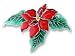 Clearly Charming Poinsettia Sterling Silver and Enamel Pin