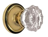 Nostalgic Warehouse BN10-CLACRY-AB Classic Rosette with Crystal Knob Passage, Antique Brass