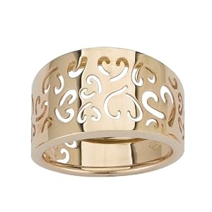 14k Yellow Gold Fancy Heart Ladies Ring, Size 7