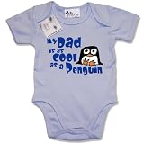 Dirty Fingers - My Dad is as Cool as a Penguin - Baby & Toddler Short Sleeve Bodysuit / Baby Grow