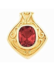 18K Yellow Gold Antique Cushion Cut Mozambique Garnet Pendant -- LIFETIME WARRANTY