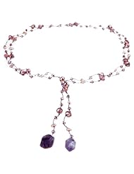 Jikora Purple Amethyst, Pearls And Crystals Pizzaz Y Necklace