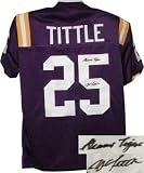 YA Tittle signed LSU Tigers TB Purple Custom Jersey Geaux Tigers - Autographed College Jerseys