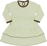 T-shirt ruffle t-dress- sage and brown, 100% pima cotton