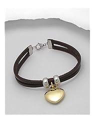 Heart Leather Bracelet In White Base