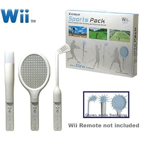 Wii Remote GLOWING Sports Pack: Racket/Bat/Golf Club