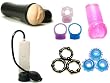 Deluxe Vibrating Fleshy Light Male Masturbator Adult Sex Toy Kit