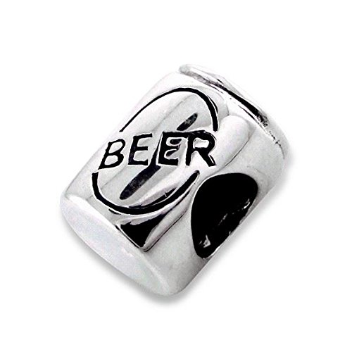 Silver Bead - Beer Can Drink Alcohol Tin Barrel 925 Sterling Charm - Silvadore 625