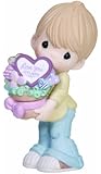 Precious Moments Boy with Heart Cookie Bouquet Figurine