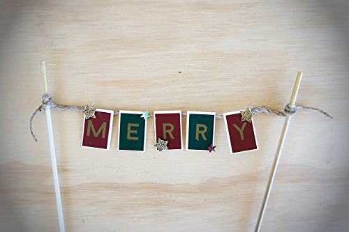 Mini Banner Cake Topper "MERRY"