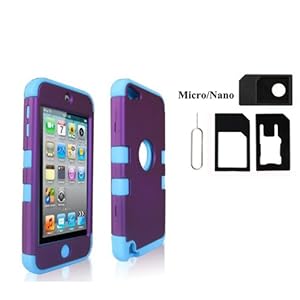 SQdeal® Gift + Durable Hybrid 3 Layer Hard Case Cover with Silicone Shell Inside Case for Apple iPod Touch 5 Generation 5th