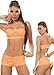 Sexy Hot Orange Lace Tank Crop Top Bra and Panties Set