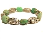 Chrysoprase Bracelet 02 Stretch Silver Bead Blue Green Gemstone Crystal Healing