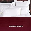 MARRIKAS 300TC Egyptian Cotton QUEEN BURGUNDY STRIPE Duvet Cover Set