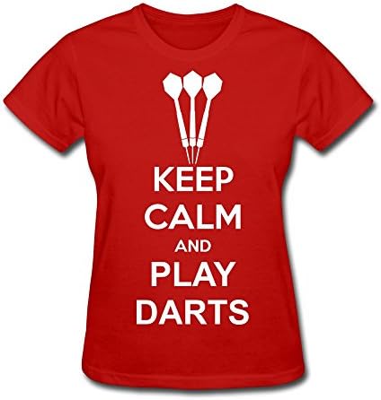 WXTEE Women's Keep Calm And Play Darts Shirt Size XS Red