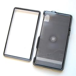 Motorola Droid A855 Verizon Snap On Protector Hard Case Transparent Cover Grey