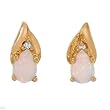 Earrings With Simulated Opals and Cubic zirconia Crafted in 14K Yellow Gold Length 12mm