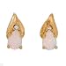 Earrings With Simulated Opals and Cubic zirconia Crafted in 14K Yellow Gold Length 12mm