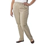 Women's Plus-Size Khaki Elastic-Waist Pants