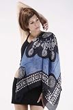 Pure Silk Batik Print Paisley Floral Square Scarf Bandana Muffler 40x40cm