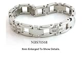 Cross Link Stainless Steel and Cubic Zirconia Men's Bracelet