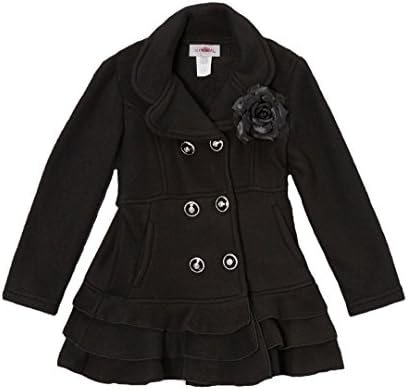 Floral Fleece Peacoat 8 Black
