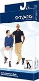 Sigvaris Men's Cotton Knee High 30-40mmHg Closed Toe Short Length, Medium Short, Black