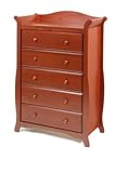 Stork Craft Aspen 5 Drawer Chest, Cognac