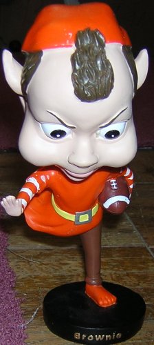 Cleveland Browns Brownie Elf Bobble Head Running Elf