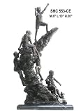 Amazing Adventure Mountain Bronze Statue on Marble Base