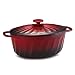 Paula Deen 5 Quart Porcelain Covered Oval Casserole, Burgundy