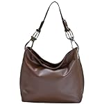 Large Faux Leather Handbag Brown