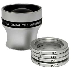 Phoenix 3x Telephoto Conversion Lens for Digital/Film Cameras & DV/Hi-8 Camcorders with 27mm, 28mm, 30mm or 30.5mm Mounting thread