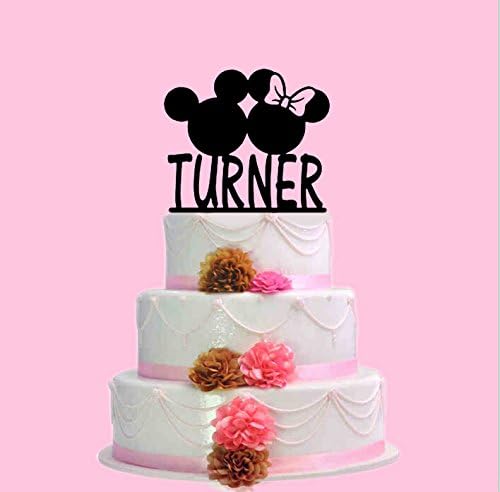 Mr and Mrs with last name cake topper,wedding cake topper,mouse cake topper(Be sure to leave the custom name)