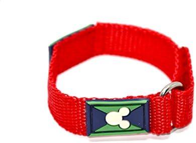 DISNEY 16MM MICKEY MOUSE HEAD RED VELCRO SLIP THRU ONE PIECE WATCH BAND STRAP