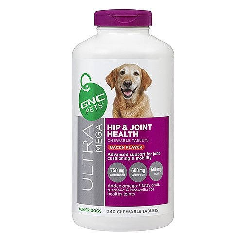 GNC Pets Ultra Mega Hip & Joint Health Bacon Flavor 240 chew tablets