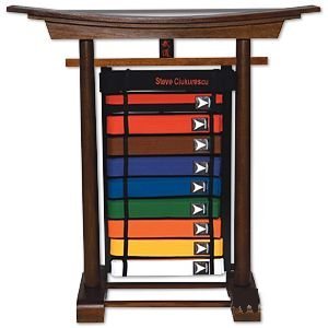 Freestanding Solid Wood 10 Belt Display