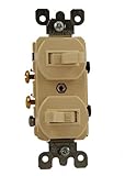 Leviton 5224-2T 15 Amp, 120/277 Volt, Duplex Style Single-Pole / Single-Pole AC Combination Switch, 