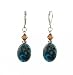 Earrings - E335 - Genuine Chrysocolla Gemstone and Crystal ~ Oval