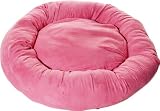 Kakadu Pet Plump Donut Bolster Dog Bed, Small, 20-1/2-Inch by 5-1/2-Inch, Kissed Pink