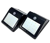 20発 LED 防水 モーション センサー ライト ソーラー 充電式 2個 セット 太陽光 パネル ガーデン 照明 自動 点灯 配線 不要 (2個セット)