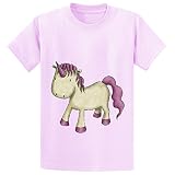 Mcol Unicorn Who Am I Youth Crew Neck Graphic Tee Pink
