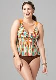 Avenue Plus Size Sizzle Beach Swim Tankini w/Tummy Control